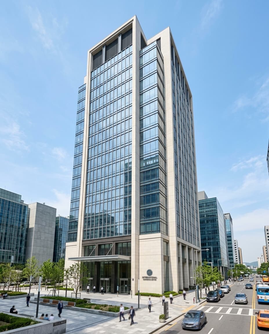 Modernes internationales Bürogebäude bei Tag — CORUM XL